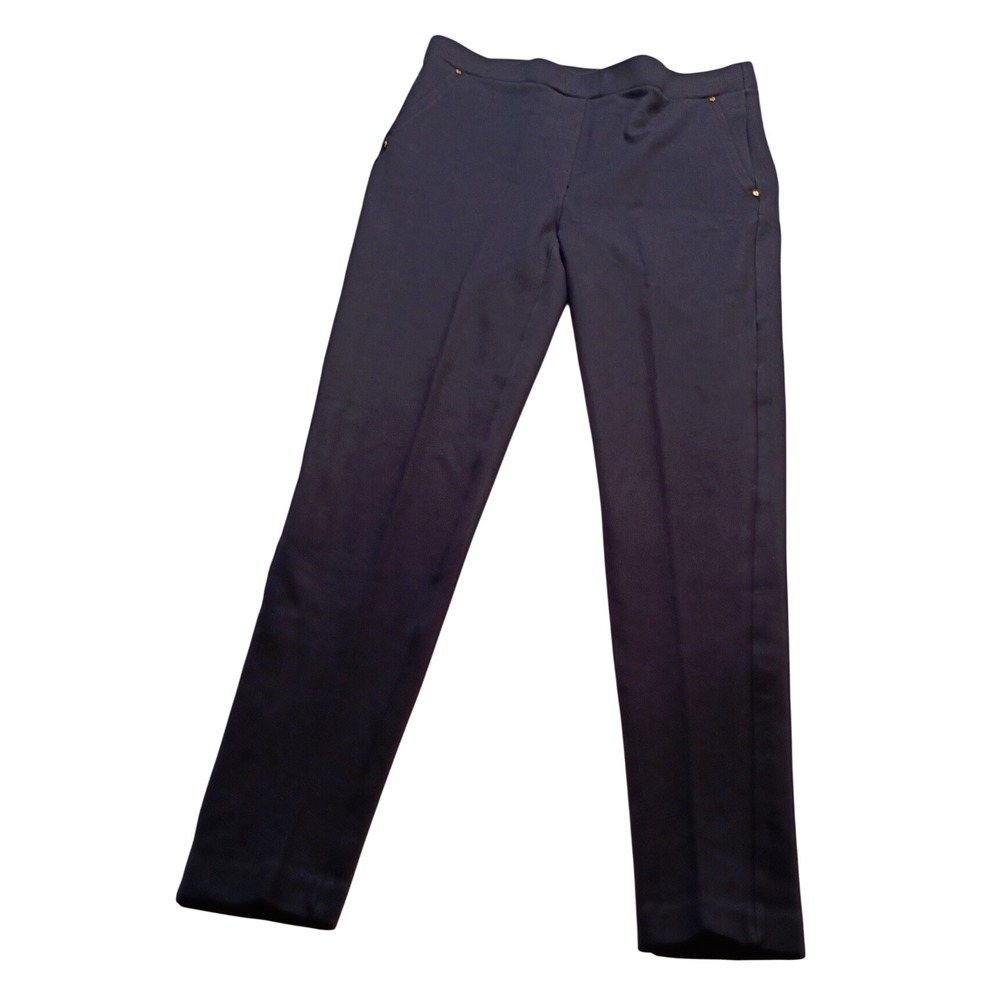 Jones New York Pull-On Pants Women's Navy Blue Stretch Trousers Comfort Size Mt